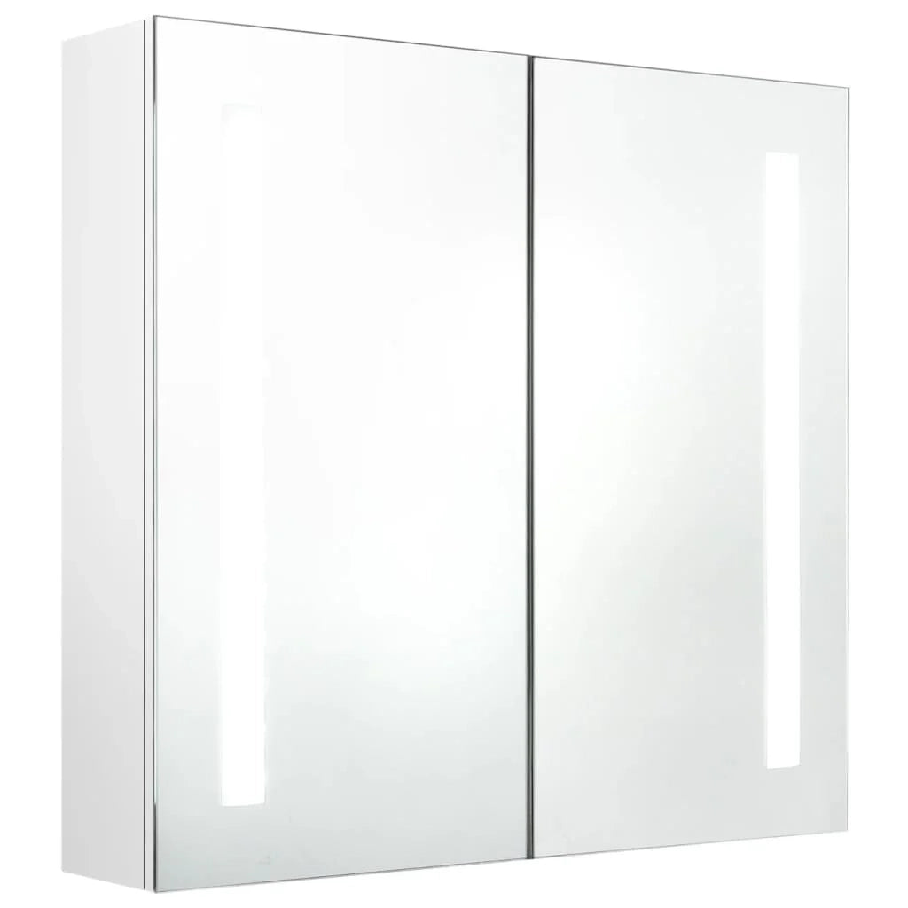 Mobile bagno con specchio LED bianco lucido 62 x 14 x 60 cm bianco lucido 02_0006583