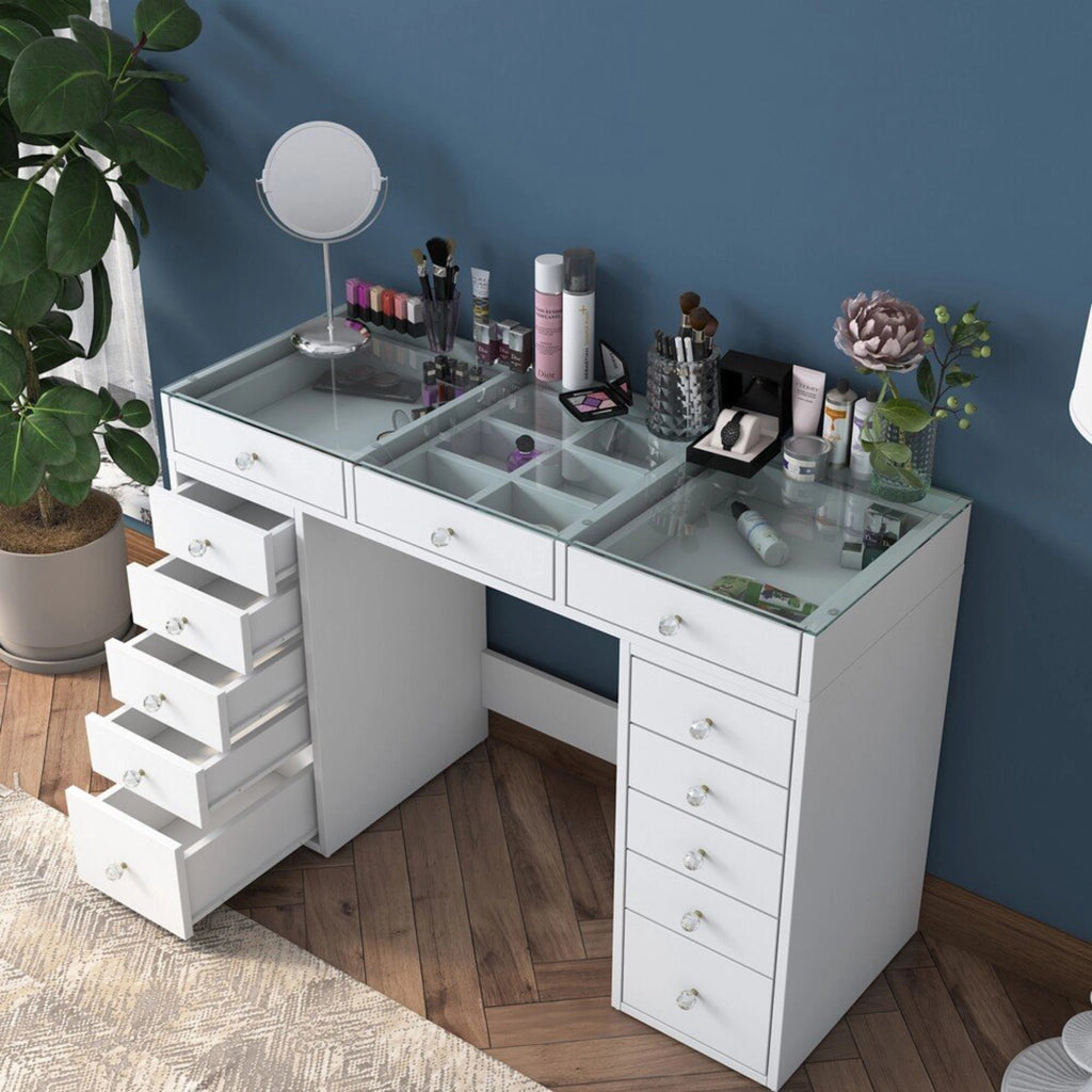 Aldara, Cassettiera 13 Cassetti, 44.5x120x79.8h cm Bianco