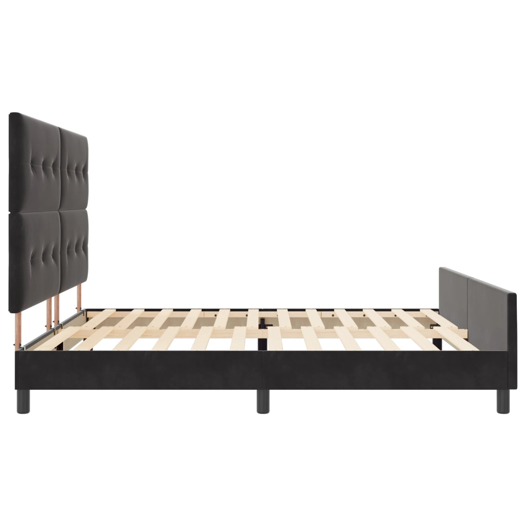 Struttura del Letto Nera 200x200 cm in Velluto