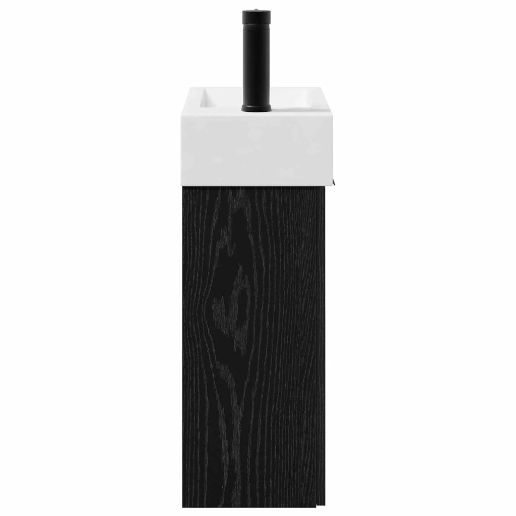 Mobile bagno con rubinetto Rovere Nero 45,5 x 22,5 x 84 cm 889426