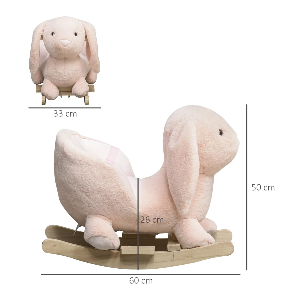 Cavallo a Dondolo per Bambini ¨C zephmum ¨C Rosa, Legno, 60x33x50cm