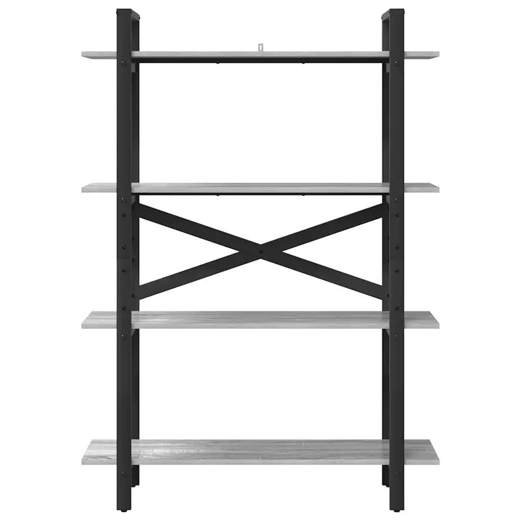 Libreria-Scaffale per Libri-Mobile di Stoccaggio Grigio Sonoma 100 x 33,5 x 140 cm Legno multistrato