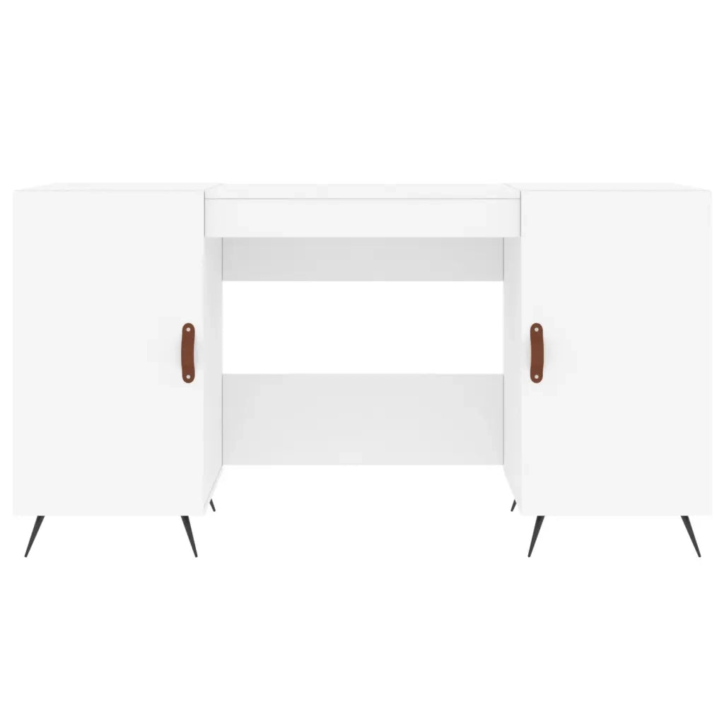 Scrivania Bianca 140x50x75 cm in Legno Multistrato 829516