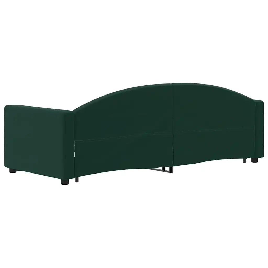 Divano Letto con Letto Estraibile Verde Scuro 80x200cm Velluto