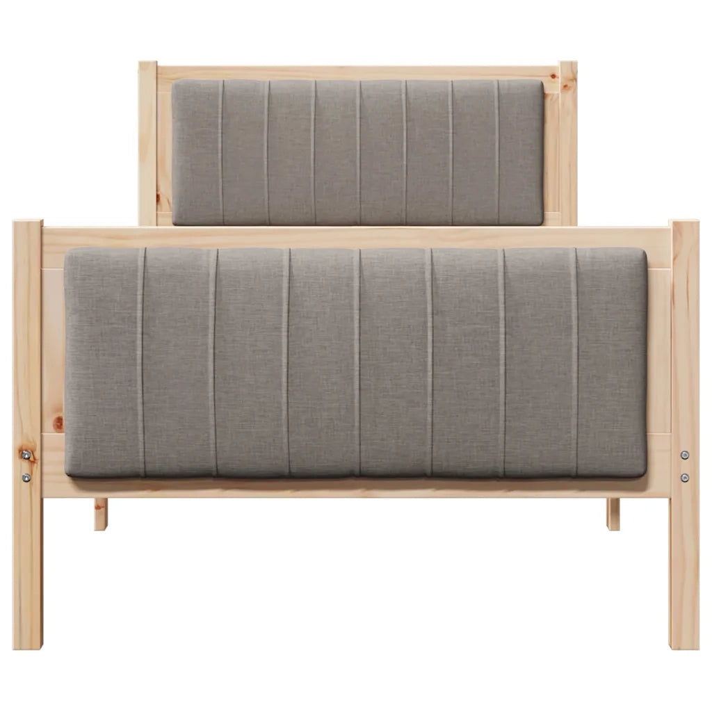 Struttura del Letto con testiera Marrone e taupe 90 x 200 cm