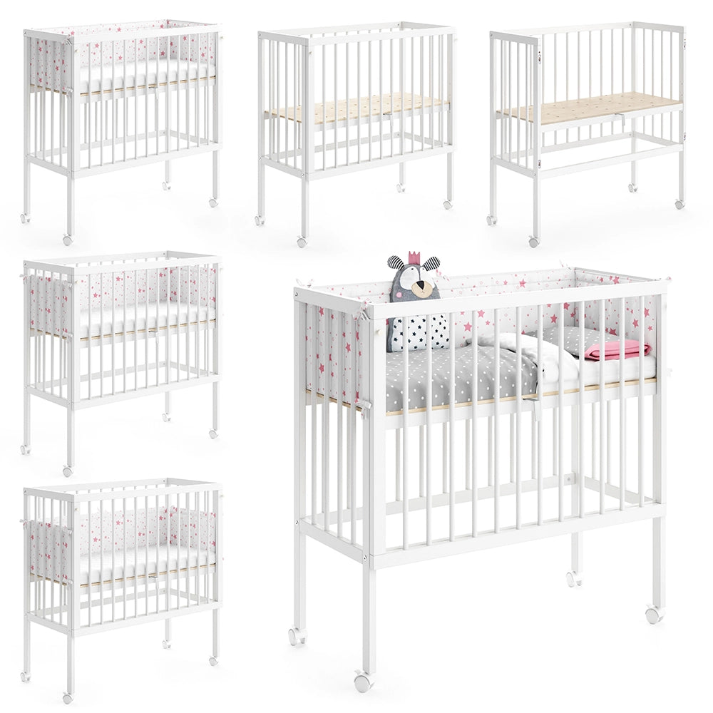 Vitalispa Lettino da attaccare al letto Bianco 94 x 90 cm 2 guide laterali