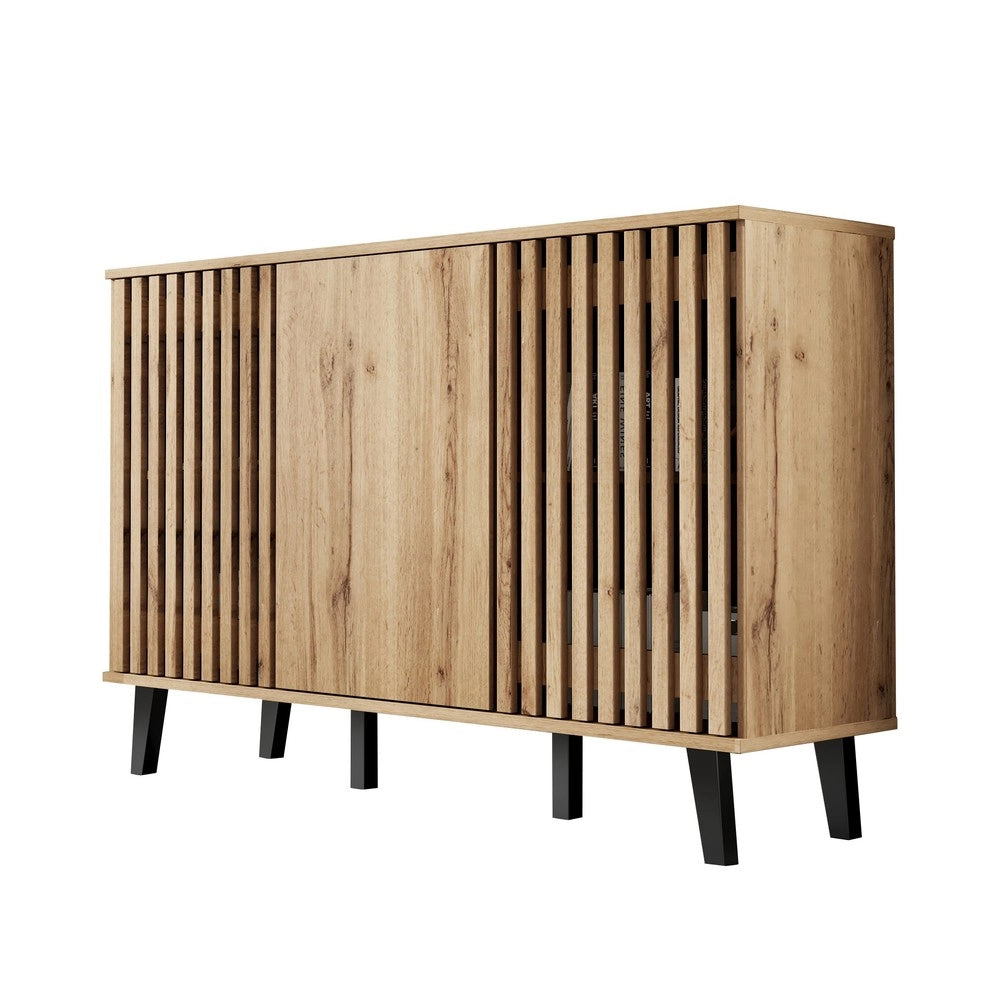 Credenza Laterale ¨C MINIMAL ¨C Bianco, Legno, 3 Ante, Ripiani, 150x40x95 cm