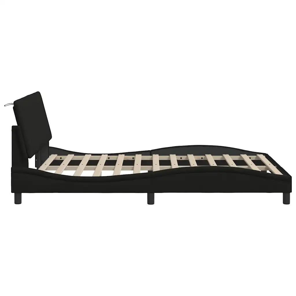 Giroletto senza Materasso Hanko Nero 140x200 cm in Tessuto 3310463