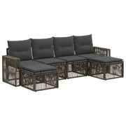 Set Divano da Giardino 6 pcs Grigio e Grigio Scuro polyrattan 3435203