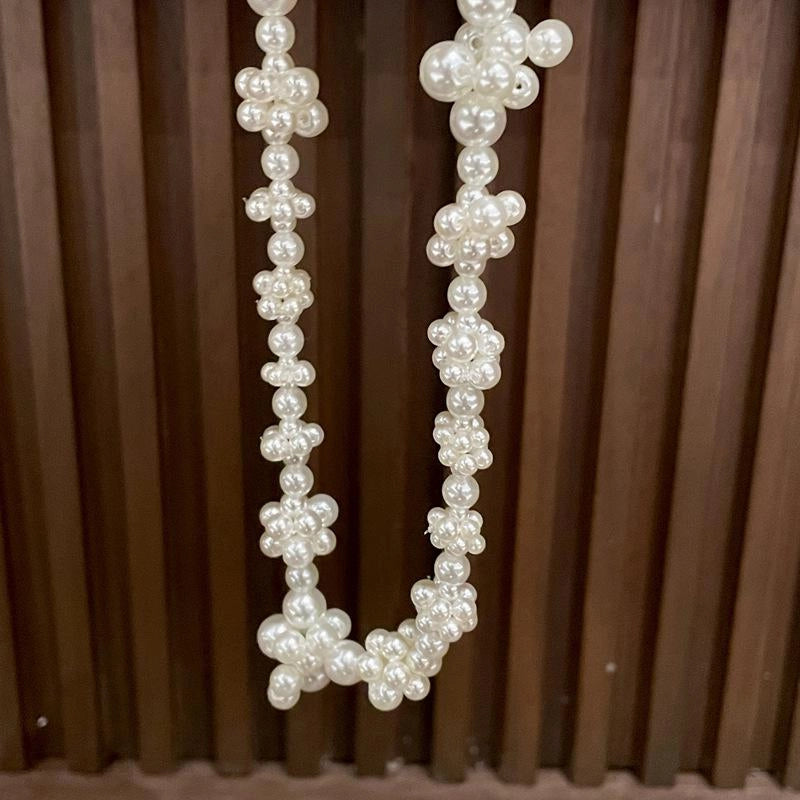 Collana irregolare con perle, tessuta a mano, regalo di Natale o di compleanno.