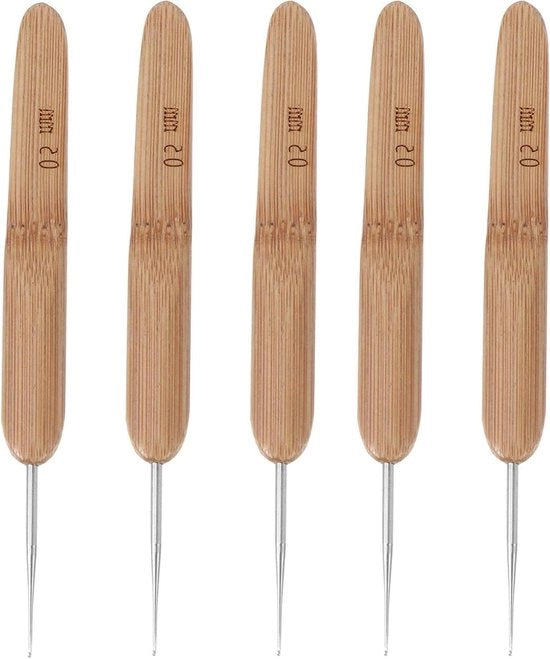 Set di 5 uncini a maglia a forma di dreadlock 0,5mm - uncini a maglia singoli per aghi da maglia per capelli, strumenti per intrecci e artigianato di braid