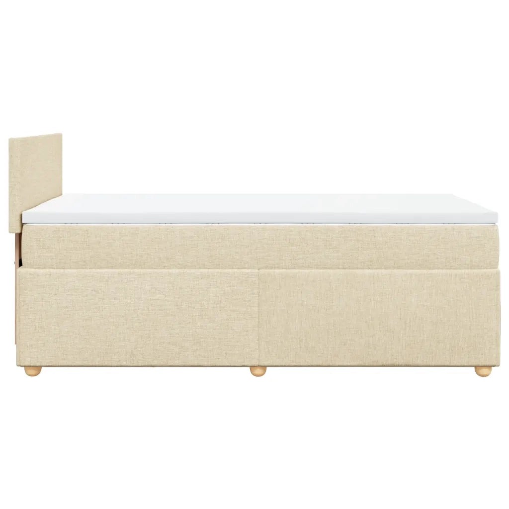 Giroletto a Molle con Materasso-Struttura Letto Crema 80x200 cm inTessuto 543545