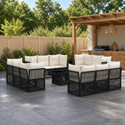 Set Divano da Giardino 13 pz Nero polyrattan 3436432