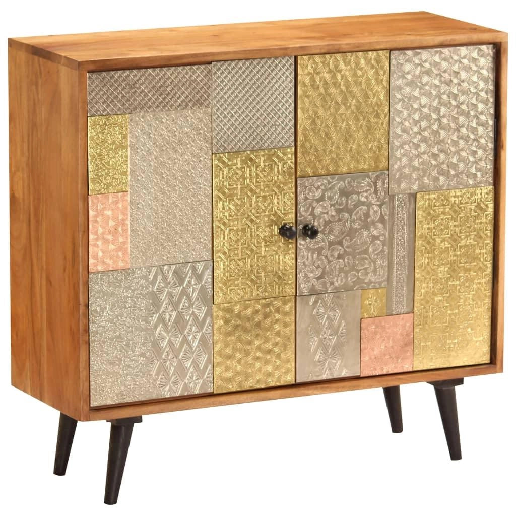 Buffet credenza mobiletto consolle mobile contenitore 80 cm legno massello di acacia 4402249