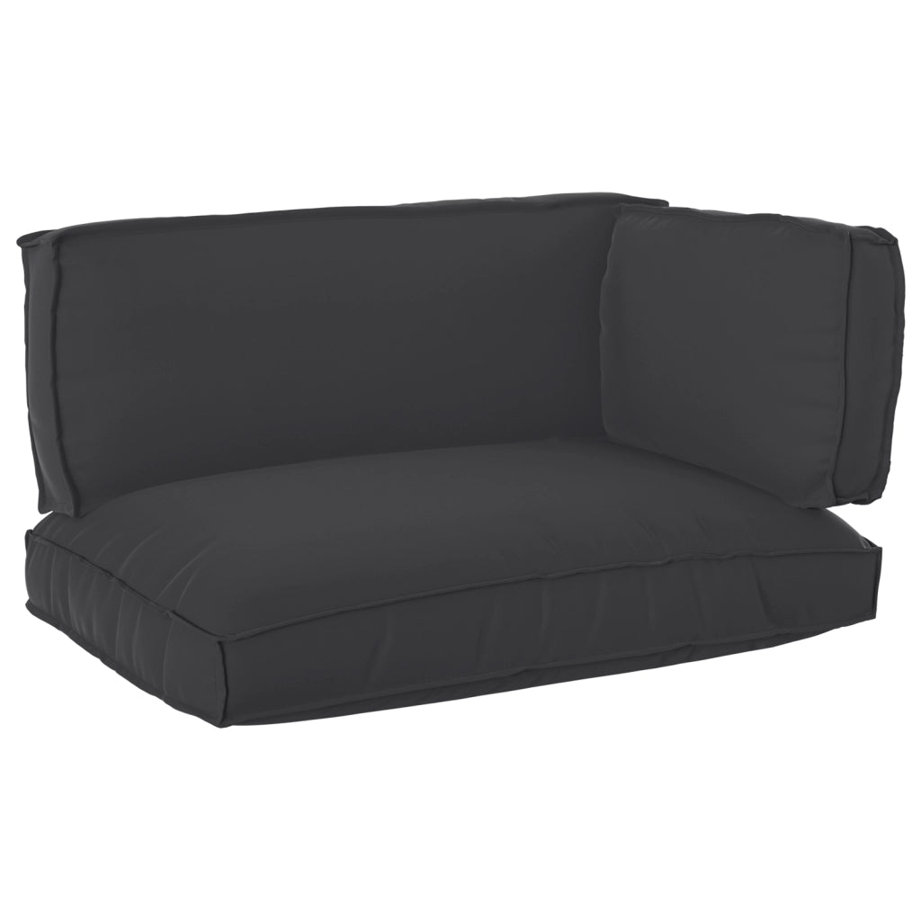 Set di 3 Cuscini per Pallet in Tessuto Oxford Nero