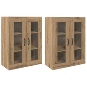 Set di 2 pensili in rovere realizzati a mano 69,5 x 34 x 90 cm elegante spazio di archiviazione design pulito in legno di rovere ingegnerizzato 02_0056053