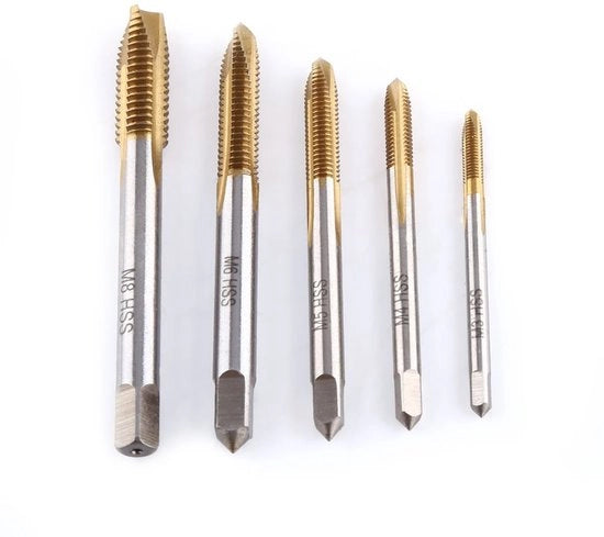 Kit di attrezzi per la preparazione dei fili - Set di 5 pezzi - Trapani HSS a vite - Diametro di 1,5 mm - Trattamento di titanio - Resistente alla corrosione - Per nuove o riparazioni di cavi - Trapano a vite con diametro di 1,5 mm