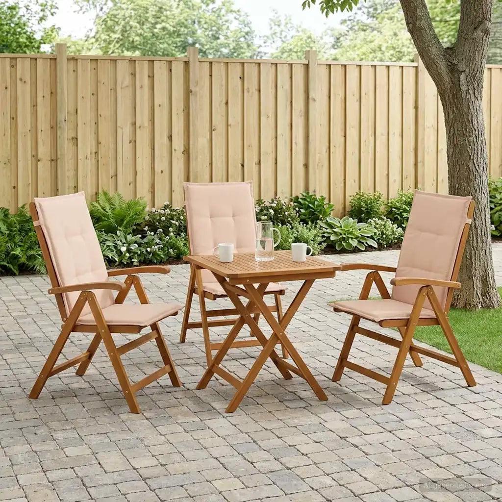 Sedie da giardino reclinabili 3 pz Naturale 42041435