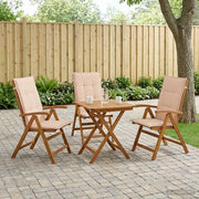 Sedie da giardino reclinabili 3 pz Naturale 42041435