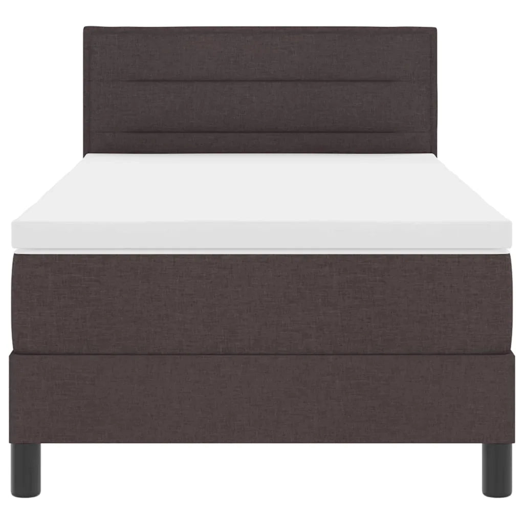 Letto a molle con materasso Marrone Scuro 90 x 200 cm Tessuto 3342103