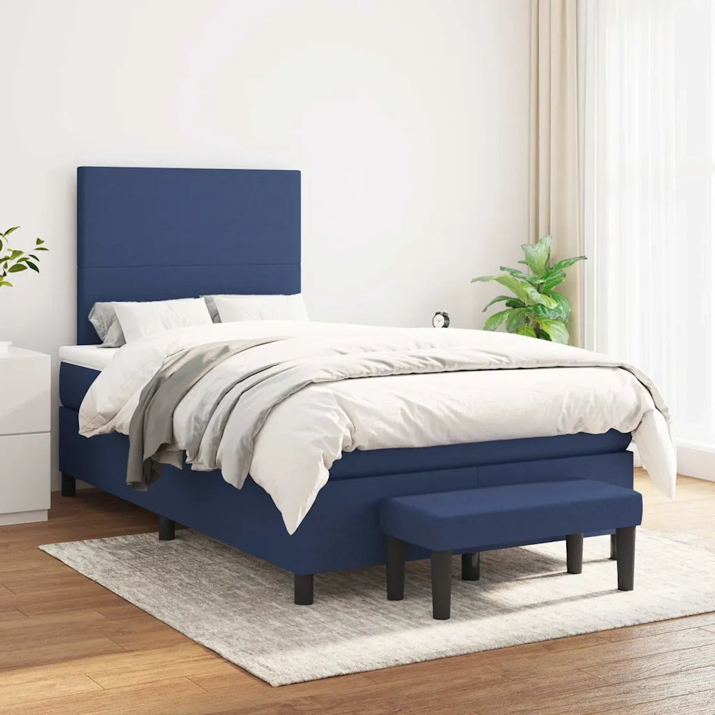 Giroletto a Molle con Materasso Blu 120x190 cm in Tessuto