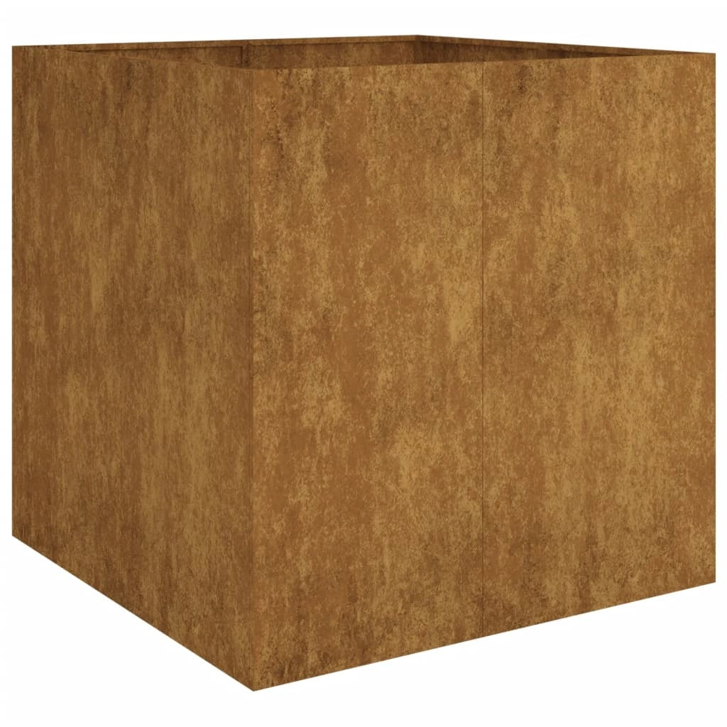 Fioriera aiuola rialzata vassoio piante fiori terrazzo giardino 80 x 80 x 80 cm acciaio corten marrone 02_0037930