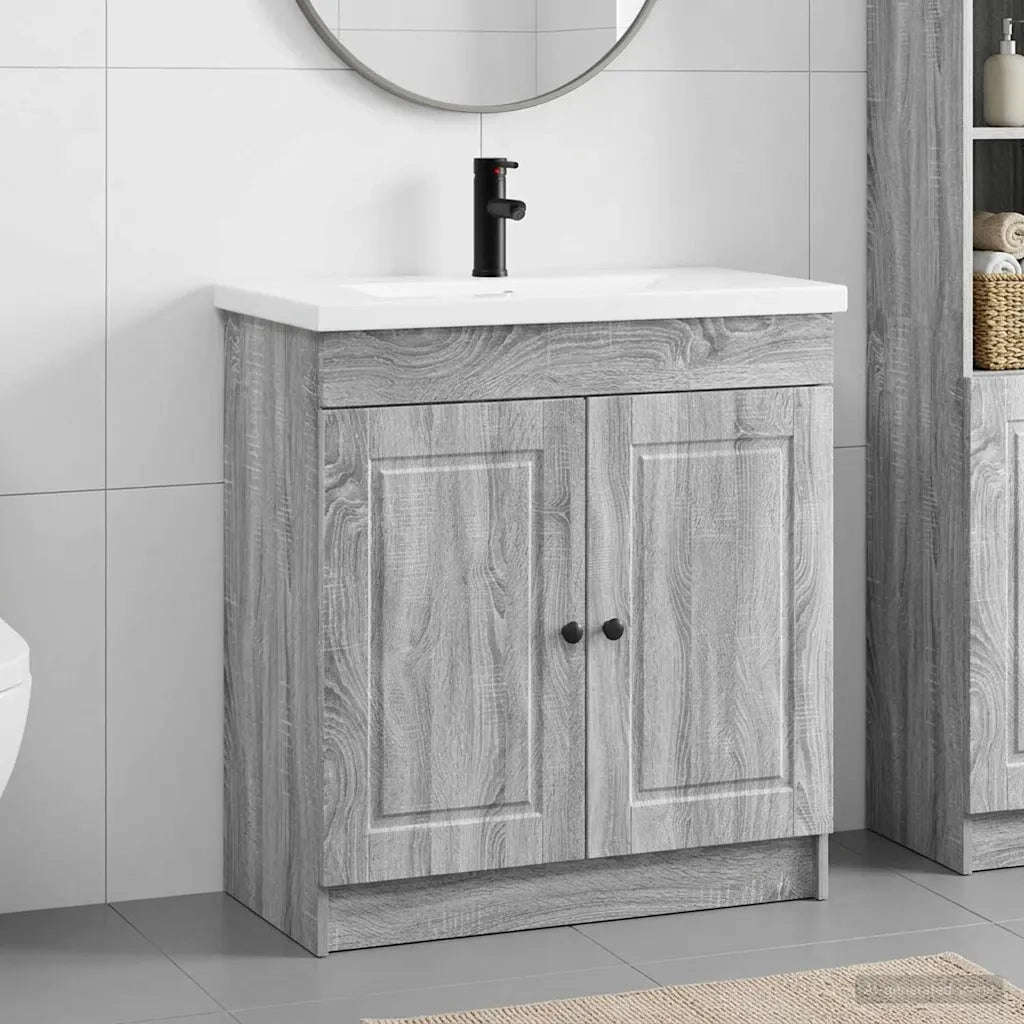 Set di mobili per il bagno Sonoma grigio 56 x 37,5 x 81 cm 3404130
