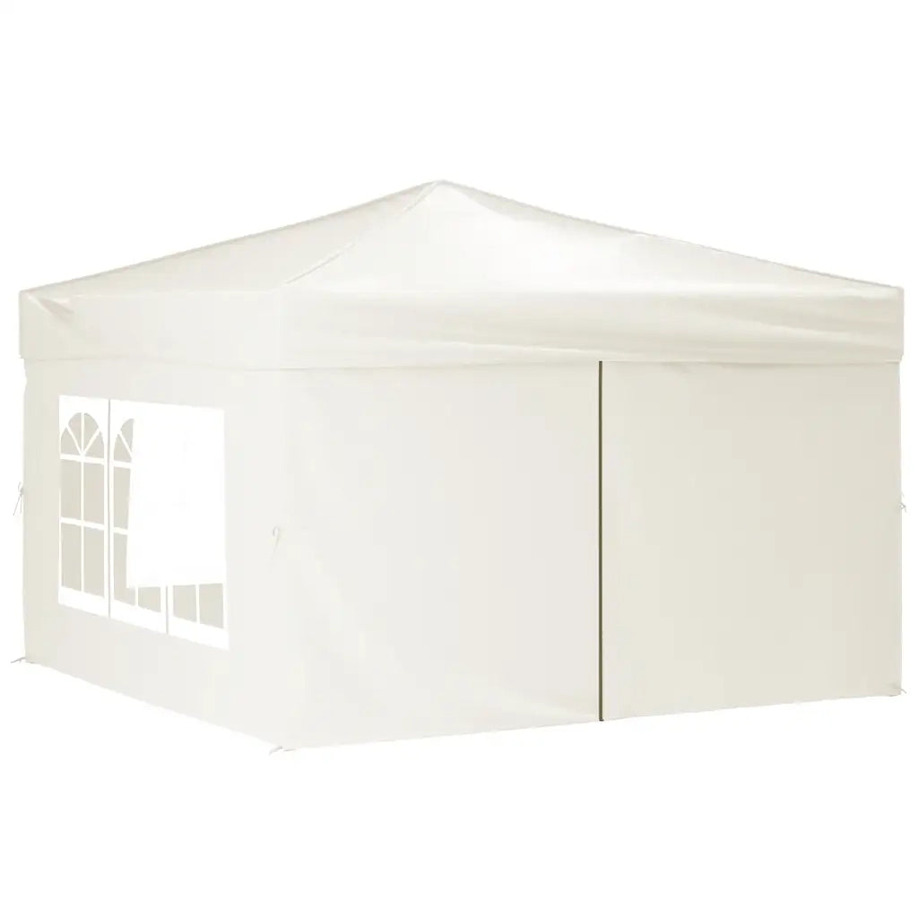 Tenda per Feste Pieghevole con Pareti Laterali-Tenda Gazebo Crema 3x3 m 674636