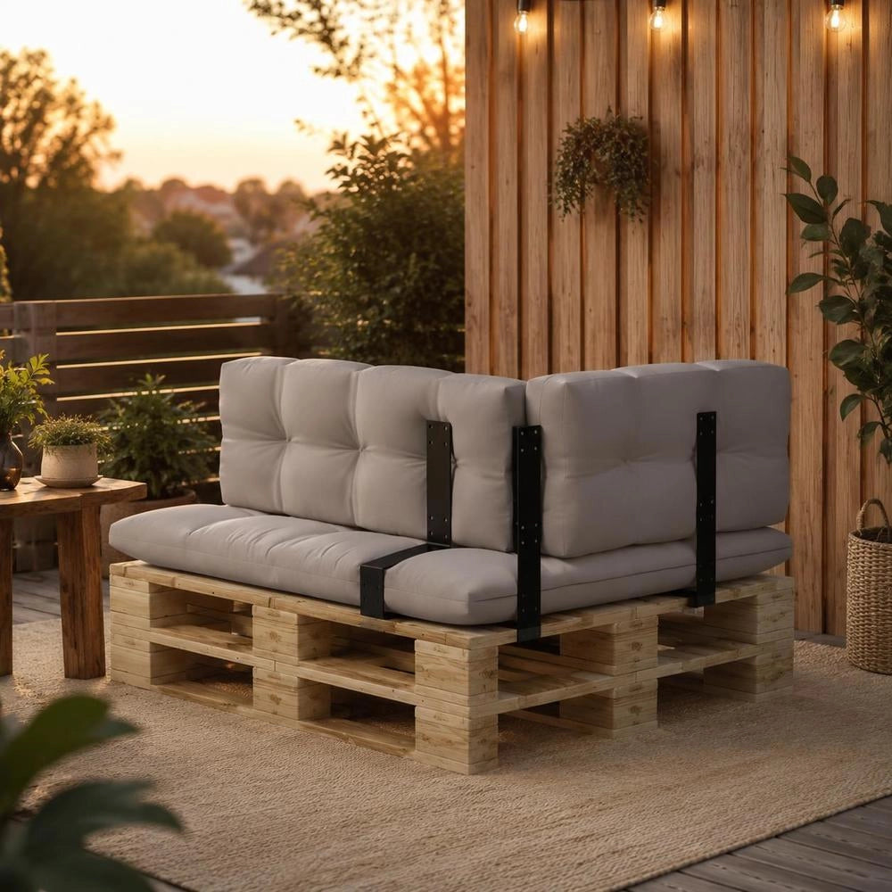 Backrest For Pallet Sofa, Black, 110 Cm, Iron