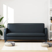 Divano a 3 Posti-Sofa 3 Posti in Pelle Sintetica Nero