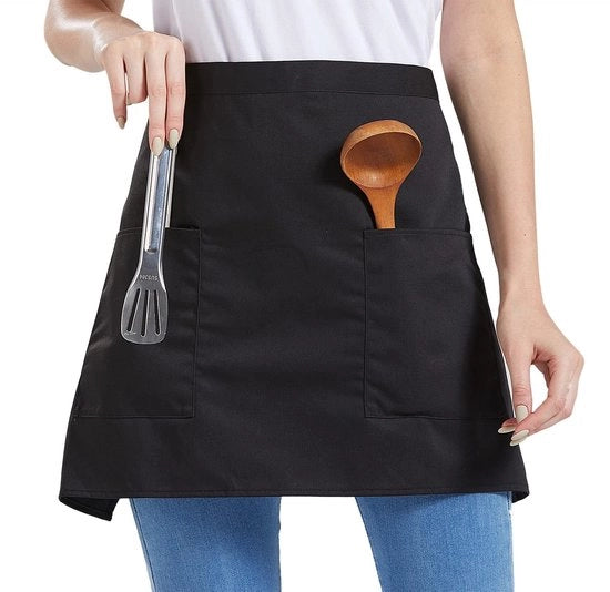 Grembiule da cucina con 2 tasche - Grembiule per chef - Grembiule per horeca - Grembiule per lavoratori - Materiale: cotone/poliester, 70 x 40 cm - Grembiule per cuochi