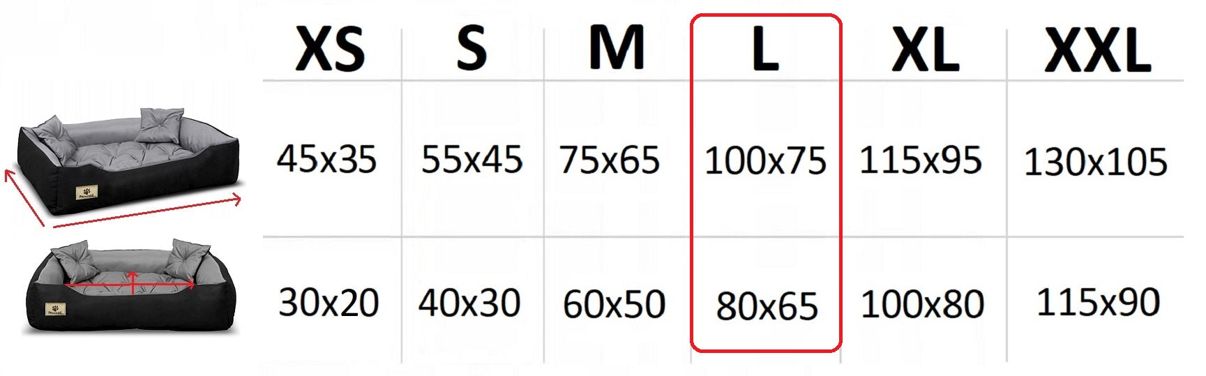 AIO FACTORY 100x75 cm PRESTIGE Letto per cani impermeabile nero