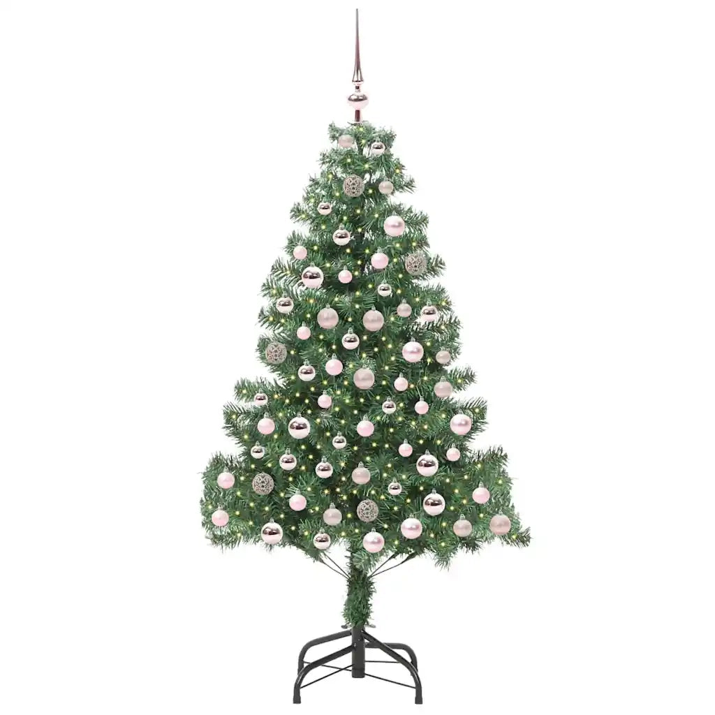 Albero di Natale | Decorazioni natalizie con 300 LED con supporto Verde 210 cm PVC