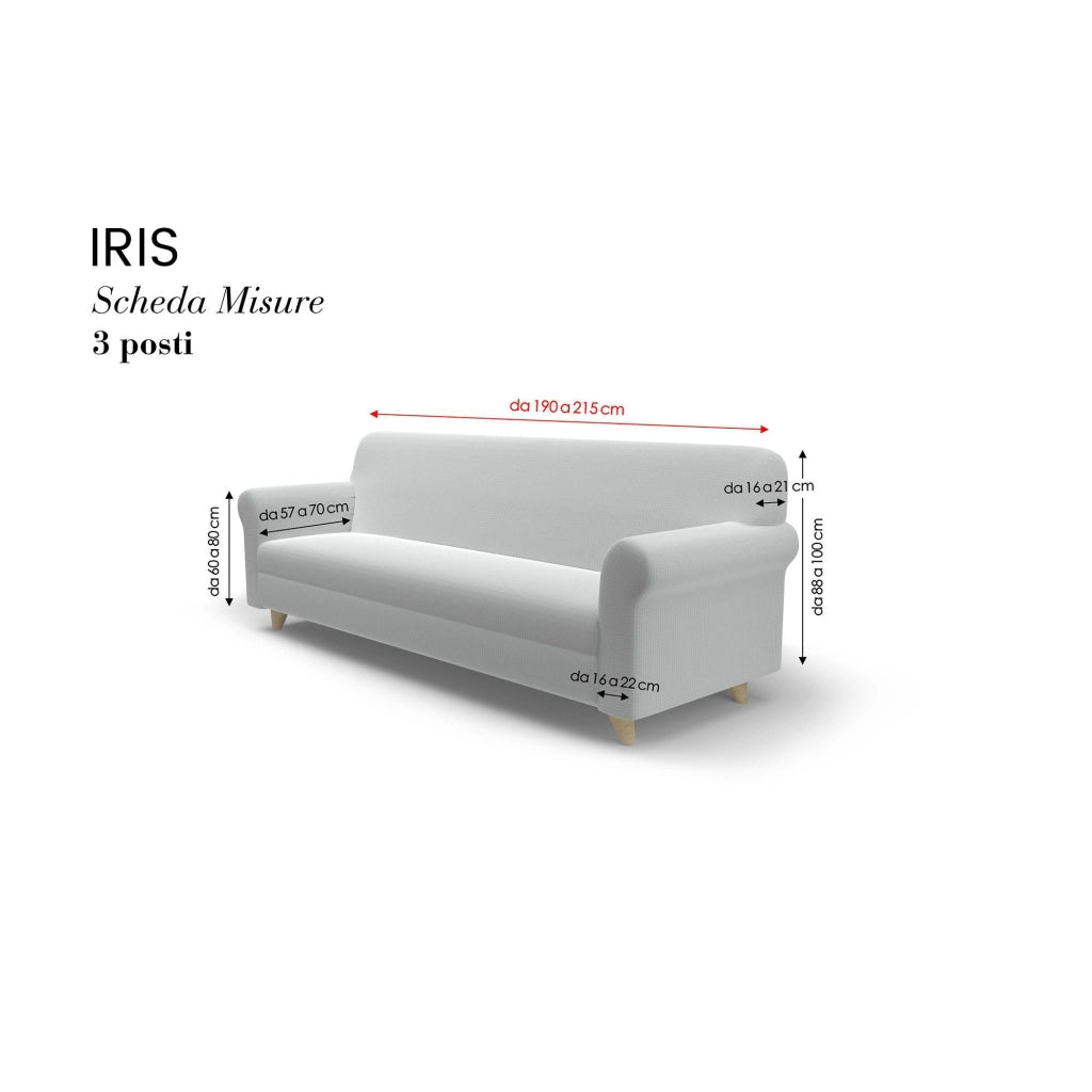 Copridivano Elasticizzato 2 Posti in Poliestere Iris Grigio Scuro