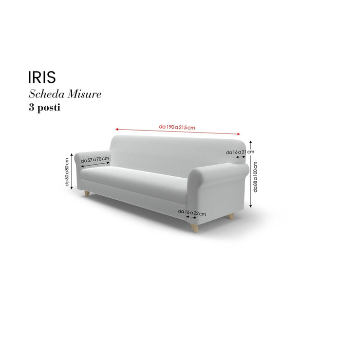 Copridivano Elasticizzato 2 Posti in Poliestere Iris Grigio Scuro