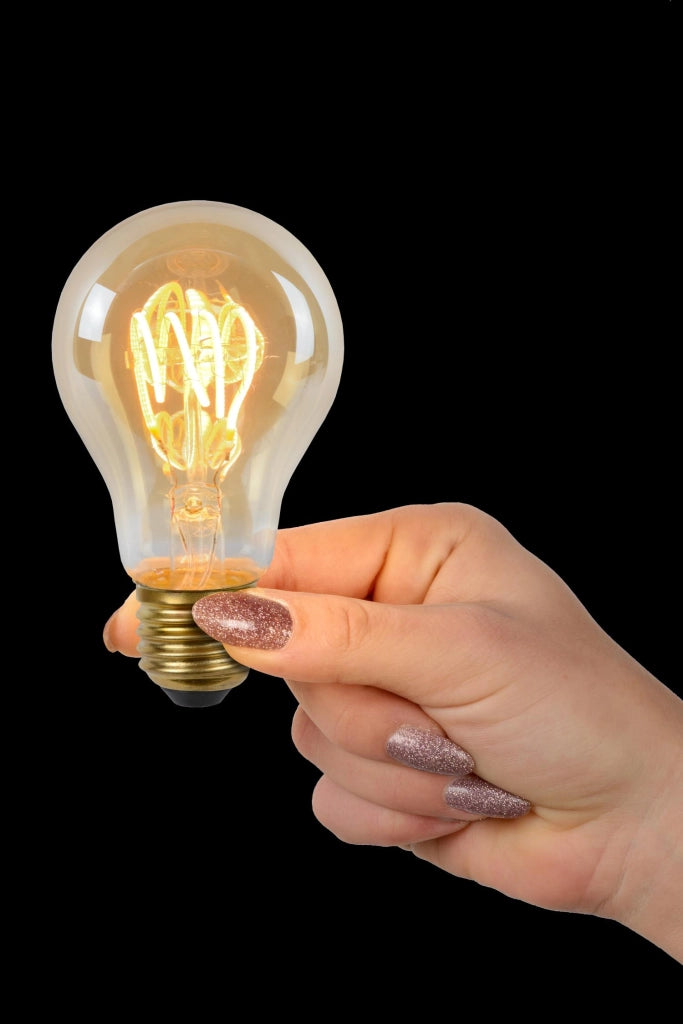 Lampadina LED filamento crepuscolare E27 ambra Lucide