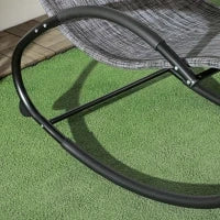 Sedia Sdraio a Dondolo Zero-Gravity da Esterno Impermeabile con Poggiatesta, 155x61x88 cm, Grigio