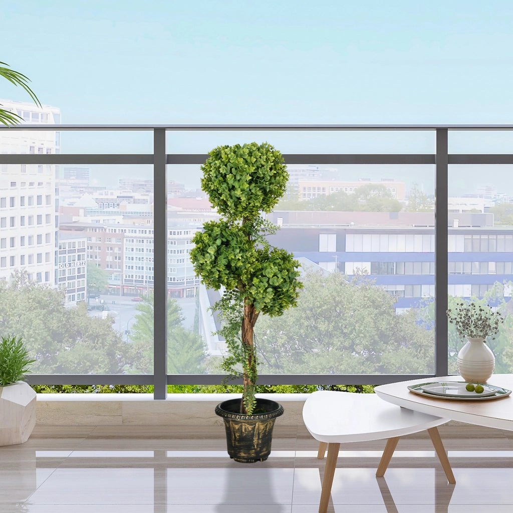 Albero Artificiale 3 Sfere Buxus con Vaso Cemento ¨C Zephmum ¨C Verde 115 cm