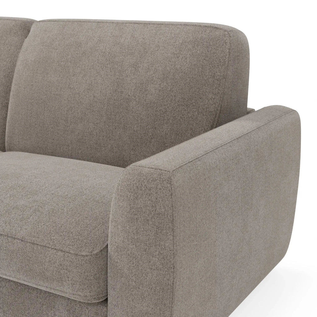 Leonida Divano letto sfoderabile e materasso H18 cm - vano portaguanciali in tessuto Smacchiabile T23 202 cm talpa