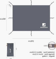 Telaio multifunzionale copriauto per tende impermeabile in grigio per campeggio, escursioni, picnic 180 x 210 cm