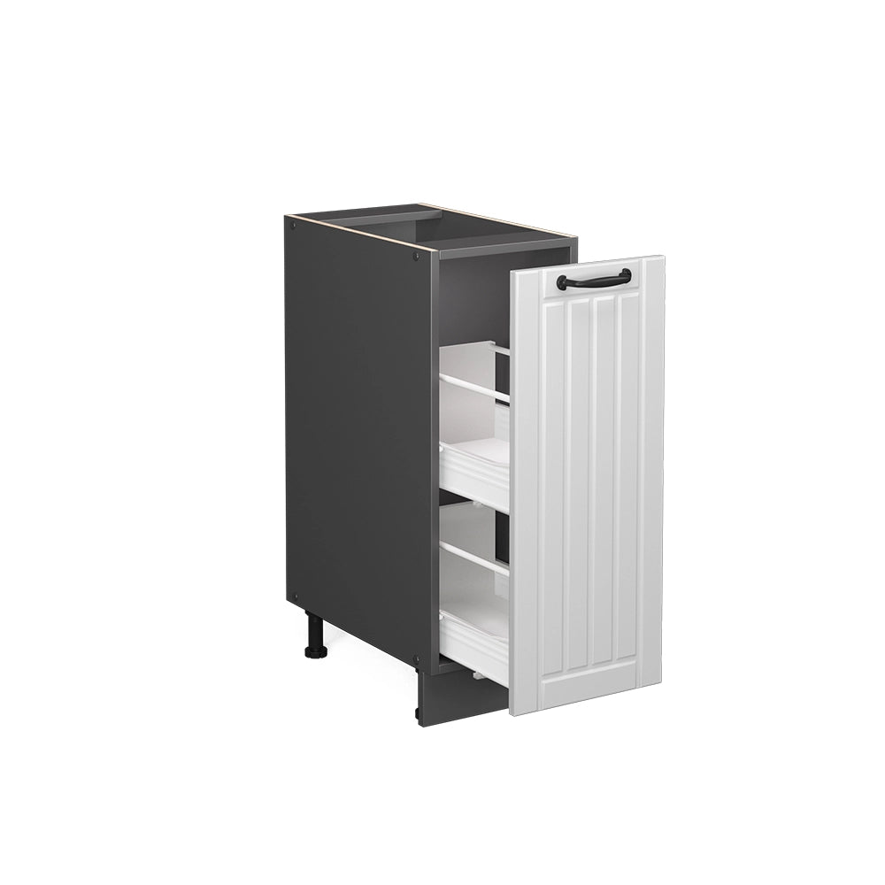Armadio cucina dispensa alto Fame-Line Bianco rustico/Antracite 30 cm, PL Rovere Vicco