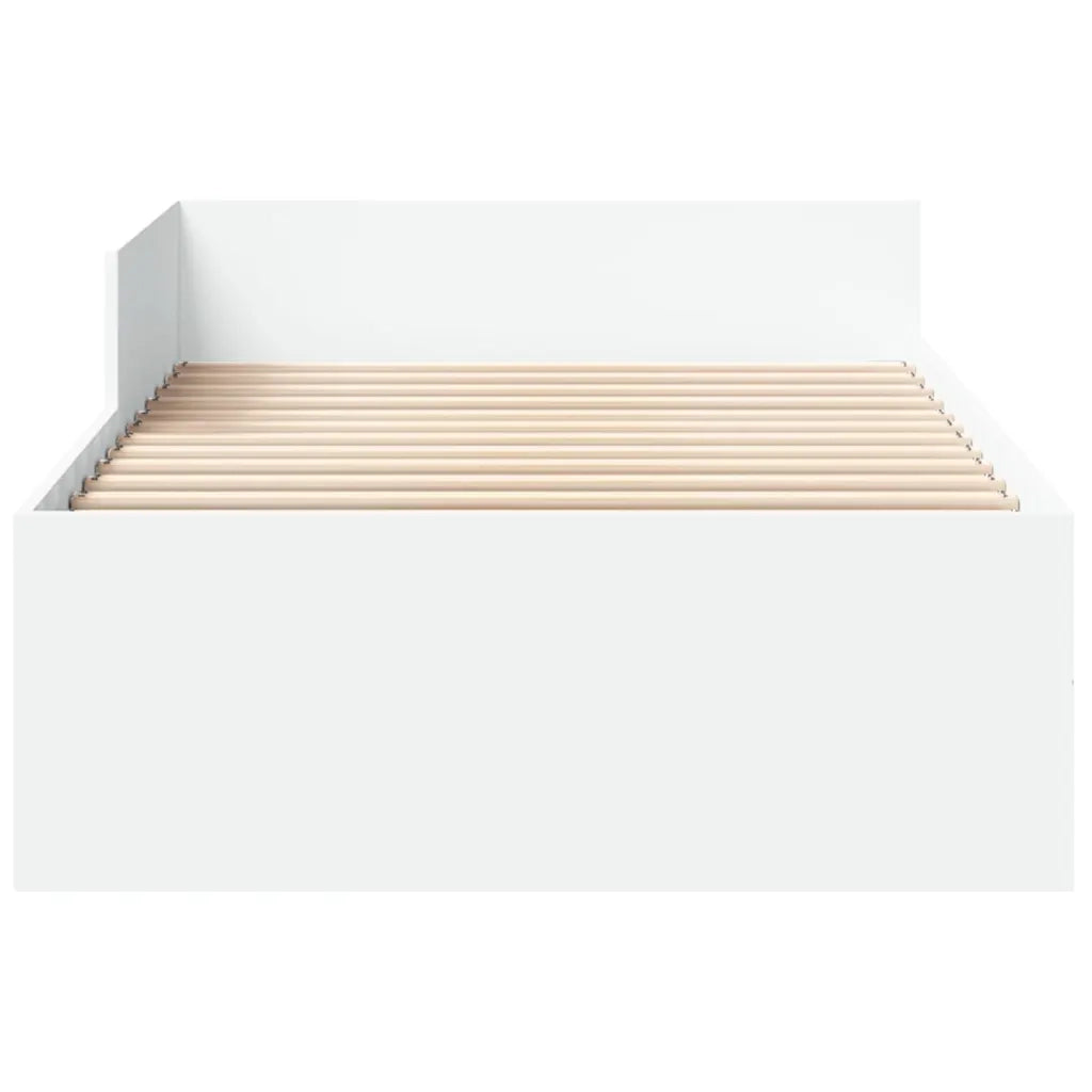 Letto singolo | Letto per adulti | Giroletto Bianco 90x190 cm in Legno Multistrato