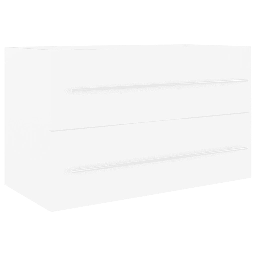 Mobile con Lavabo Integrat-Armadietto da Cucina-Lavandinoo Bianco in Legno Multistrato 120185
