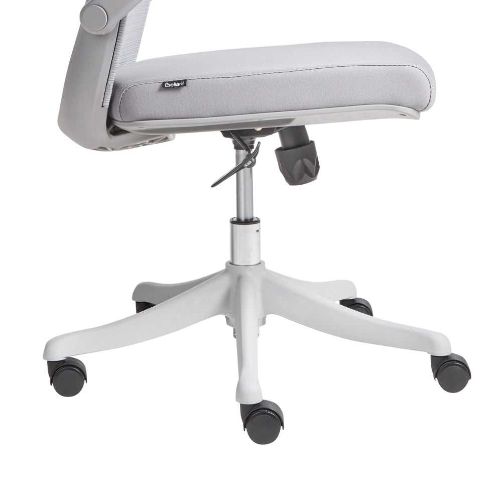 Sedia da ufficio con base girevole e braccioli regolabili in altezza con rete Grigio stile moderno