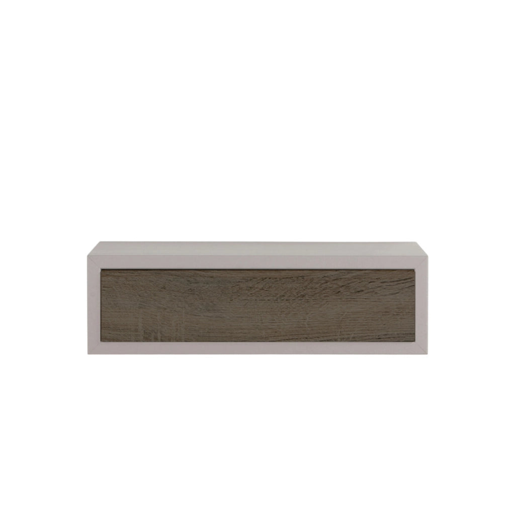  Mensola da Muro con Cassetto Modello LEGOLO, Comodino Sospeso, Mensola da Parete, 45x13.4 p20 cm. Finitura  TALPA/NOCE - MADE IN ITALY