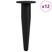 Piedini per mobili 12 pz Nero ? 40 x 98 mm Ferro CFW9119411