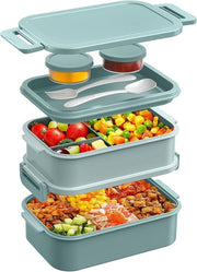 Lunchbox per adulti con grande capacità 2130 ml - bento box impermeabile per ufficio e scuola - BPA libero (verde)
