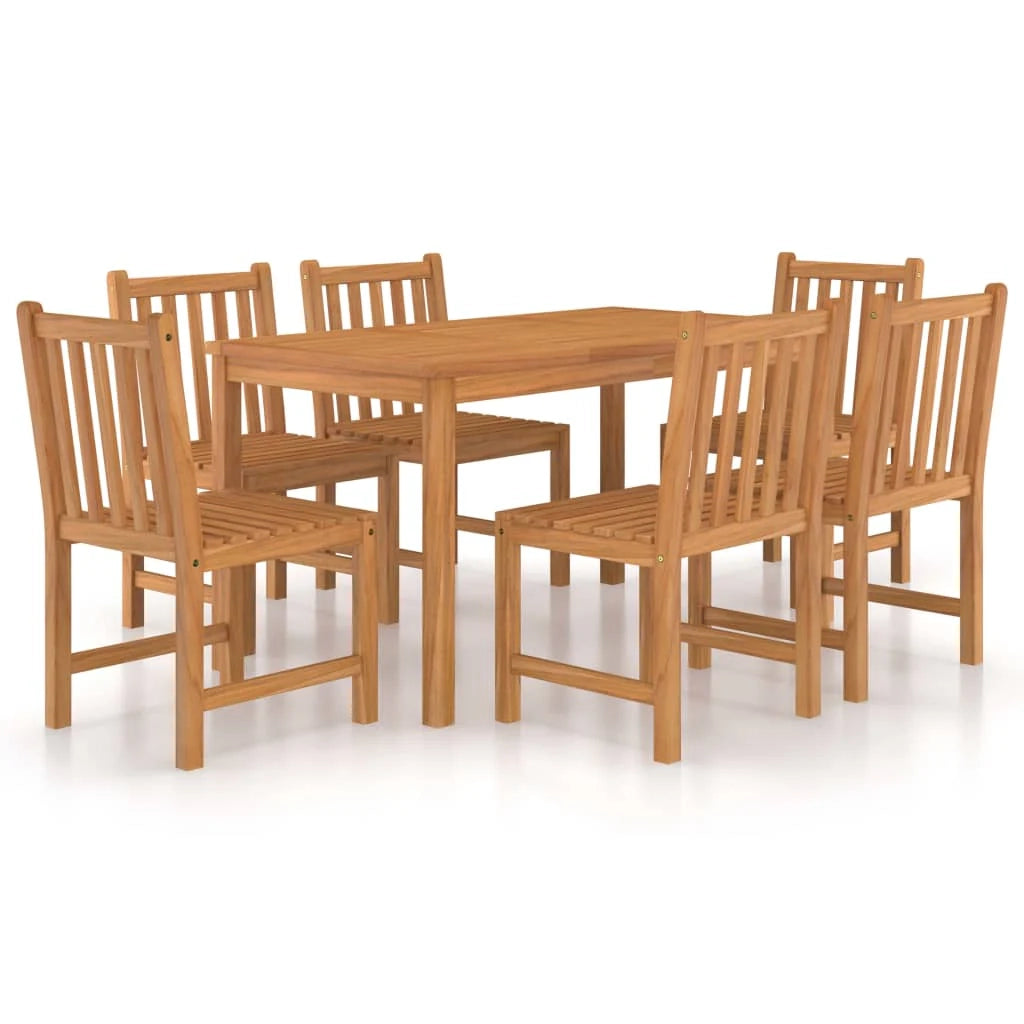 Set da pranzo da giardino per esterni da 7 pezzi in legno massello di teak 02_0013937