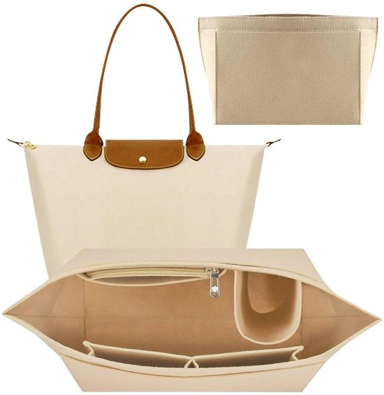 Organizzatore di Borse per Donne in Velluto per Borsa di Mano Organizzatore di Borse con Portafoglio Multifunzionale con Carrozzino Grande Beige 11 * 9.8 * 6.7in
