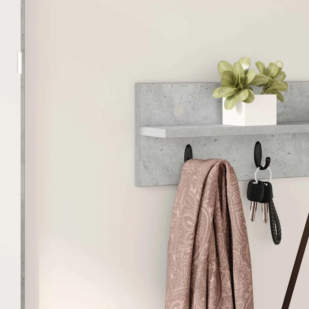 Appendiabiti a muro Grigio cemento 80 x 10,5 x 18 cm 874398
